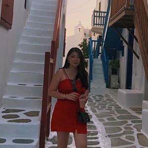 Red summer mini dress